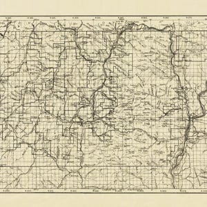 Historic State Map - Colville National Forest Washington - Meridan 1918 - Vintage Wall Art