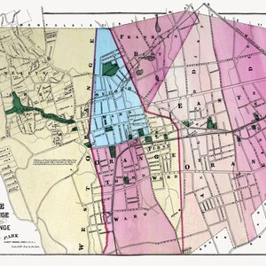 Historic City Map - Orange East West New Jersey - Haskell 1872 - Vintage Wall Art