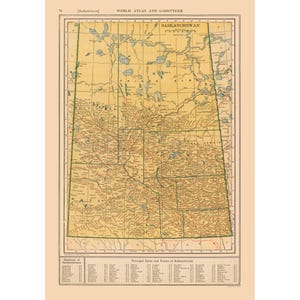 Historic Map - Saskatchewan Canada - Reynold 1921 - Vintage Wall Art