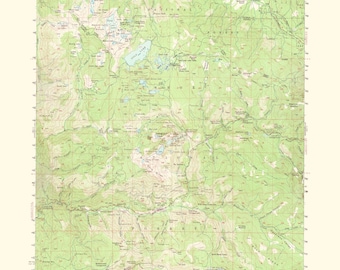Topographical Map - Sierra City California Quad - USGS 1955 - Vintage Wall Art