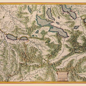 Historic Map - Aargau Canton Switzerland - Blaeu 1630 - Vintage Wall Art