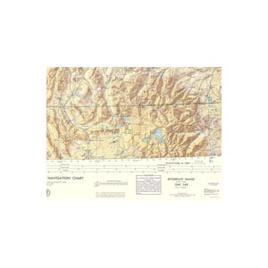 Mapa topográfico - Cordillera Bitterroot, Montana, Idaho, Wyoming - Hoja - USAF 1961 - Arte mural vintage imagen 3