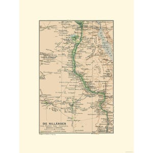 Historic Map - Cairo Aswan Egypt - Baedeker 1913 - Vintage Wall Art