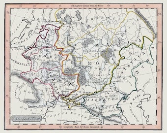 Mapa historyczna – Sarmacja Bliski Wschód – Fenner 1830 – Sztuka ścienna w stylu vintage
