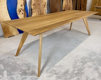 Table Compas - Table de Repas Chêne Massif Style Scandinave Sur Mesure