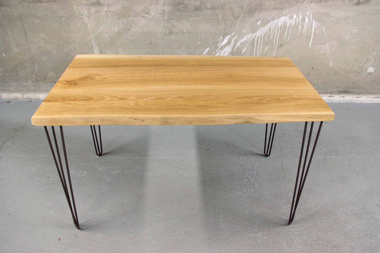 Solid Oak Dining Table With Hairpin Legs - Etsy