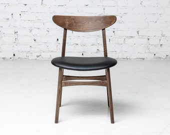 Belleville Chair - Scandinavian Design Chair in Solid Black Walnut Wood