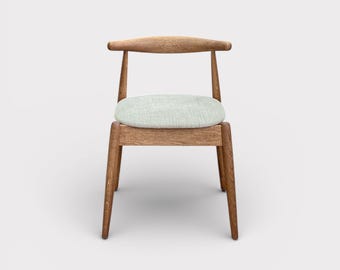 BJORN - Scandinavian Design Medium Oak Chair in Solid Wood, Customizable