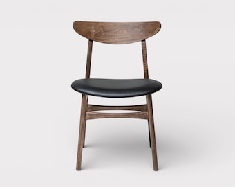 BELLEVILLE - Scandinavian Design Chair in Solid Black Walnut Wood