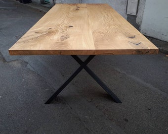 Solid Walnut table on X-Form legs