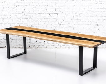 Colorado Table - River Table Solid Wood Epoxy Resin Industrial Metal Made to Measure