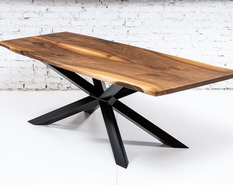 Spider Table - Custom Made Solid Wood Table Metal Legs
