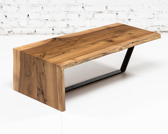 CASCADE Coffee Table in Solid Walnut and Custom Metal