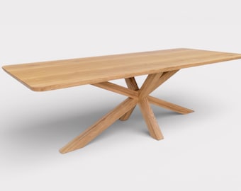 ETOILE - Custom-Made Solid Oak Central Base Designer Dining Table