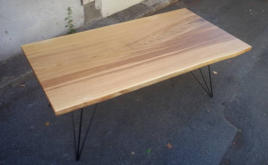 Solid Oak Industrial Table On Eiffel Structure Custom Made - Custom Solid Wood Coffee Tables Solid Oak Industrial Table On Eiffel Structure Custom Made - Custom Solid Wood Coffee Tables