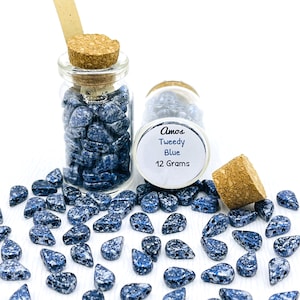 Amos Par Puca Beads Czech Glass  Tweedy Blue 12 gram bottle *(approximately 66 beads) & 100 Gram Bags (approximately 550 beads)