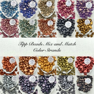 Tipp Beads Czech Glass 8mm Mix & Match! Strand of 20 Beads Halo, Polychrome and Matte Metallic Colors!