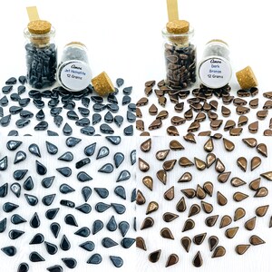 Amos Par Puca Beads Czech Glass 100 gram bag *(approximately 550 beads) Jet Hematite, Dark Bronze