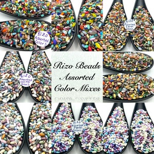 Rizo Beads Czech Glass Assorted Mixtures 100 gram bag Assorted - Colors, Pastels, and Lustered