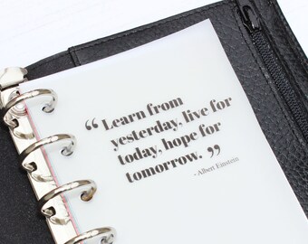 Vellum Planner Dashboard, Quote dashboard, Planner vellum, black and white planner, minimal planner, Ring planner, Disc planners, Decoration
