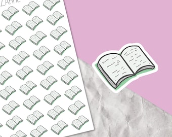 Reading planner stickers, book tracking, studying sticker sheet, open book, planner stickers, habit tracking, reading tracker sticker