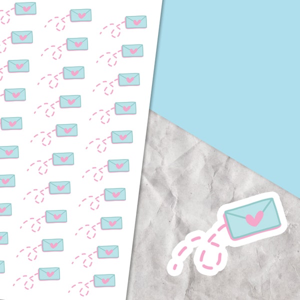 Happy mail, sticker sheet, envelope stickers, letter tracking, pen pal sticker sheet, pastel colours, planner stickers, tracking