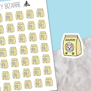 Dog Food Stickers, Pet care sticker sheet, Dog care stickers, Buy dog food tracking, Tracking stickers, Planner sticker sheet, Icon stickers