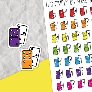 Domino Planner Stickers, Game night tracking, Gaming stickers, Planner sticker sheet, Family game night, Planner tracking, Board game time