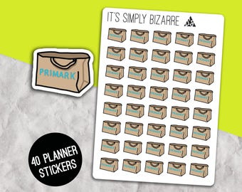 Pegatinas para bolsas de Primark, Hoja de pegatinas para agenda, Seguimiento de compras, Pegatinas para agenda, Compras difíciles, Pegatinas para bolsas reutilizables