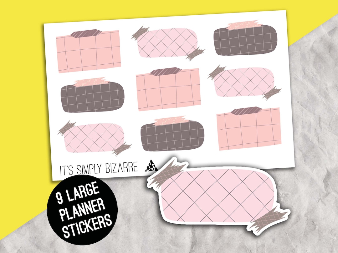 Taped in Note Stickers, Memo Note Stickers, Planner Sticker Sheet ...