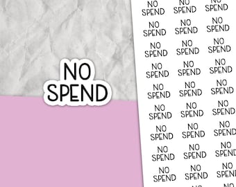 No Spend Text Stickers, No spend planner, Finance planner, Planner sticker sheets, Money tracking, Financial stickers, Script stickers