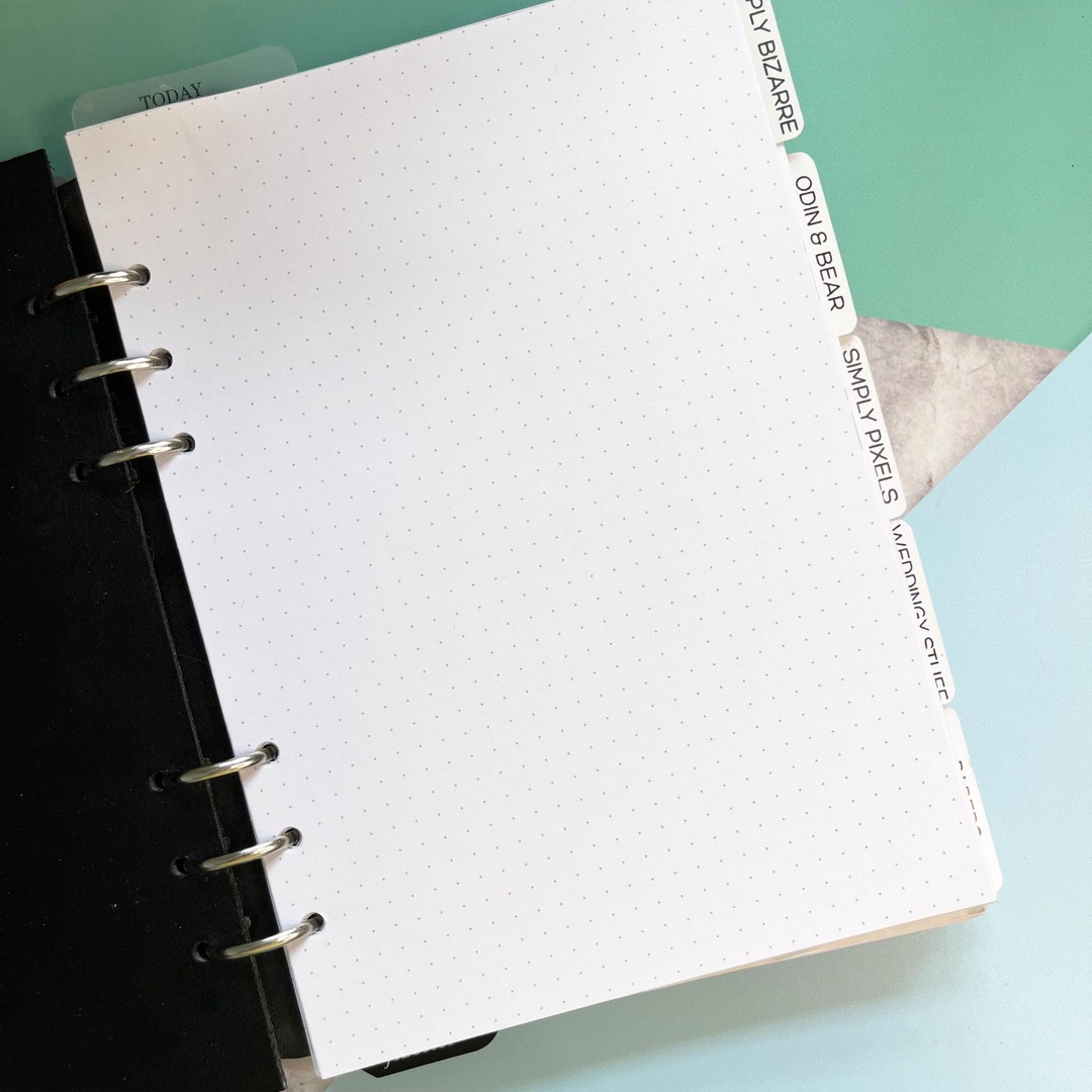 A5 Ring Planner Inserts Planner Pages Filofax Inserts Dot Etsy