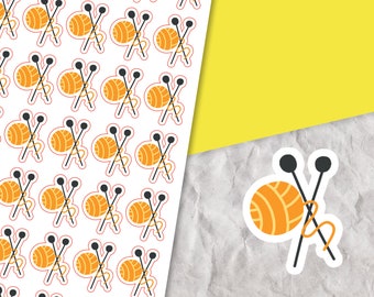 Knitting Stickers, Planner Sticker Sheet, Knitting project, Knitting tracker, Knitting needle stickers, Planner tracking, Craft stickers