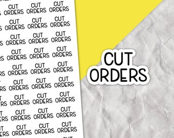 Cut Orders Text Stickers, Planner sticker sheet, Planner shop stickers, Small business stickers, Business planner, Sticker shop stickers