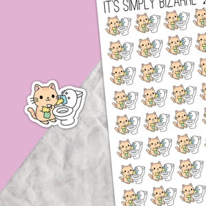 Clean The Toilet Cat Stickers, Household chores, Planner sticker sheet, Cleaning tracker, Cleaning stickers, Chore tracking, House cleaning
