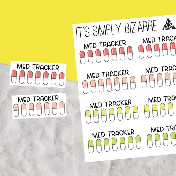 Sidebar Medication Tracker Stickers, Pill tracker, Standard vertical planner, Weekly tracker stickers, Health planner, Medical stickers