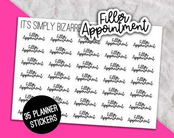 Pegatinas de citas de relleno, pegatinas de guión, hoja de pegatinas del planificador, pegatinas de texto del planificador, planificador de belleza, seguimiento de citas, rutina