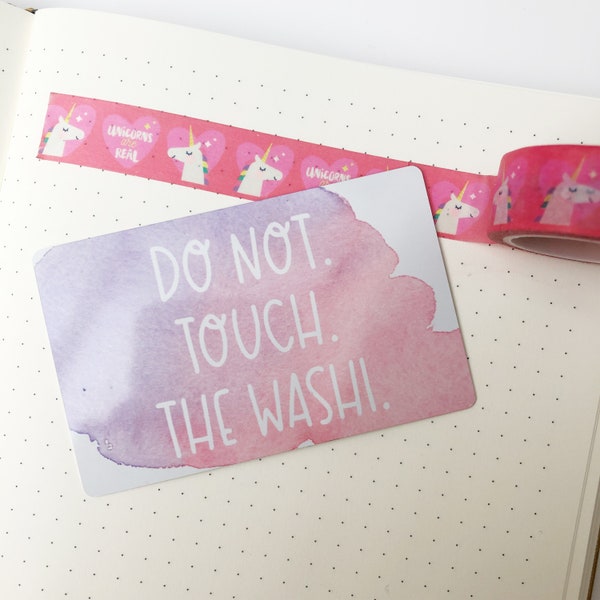 Washi Card Cutter, Do not touch the washi, Washi tape cutter, Planner card, Planner accessories, Washi storage, Sparkle washi, Metal card