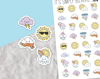 Kawaii Wetter Aufkleber, Kawaii Sticker, Kawaii Aufkleber, Kawaii Aufkleber, Allwetter Aufkleber, Jahreszeiten Sticker