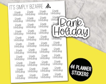 Pegatinas de texto de días festivos, guión del planificador, hoja de pegatinas del planificador, pegatinas de guión, seguimiento de vacaciones, planificador mensual, pegatina del diario mensual