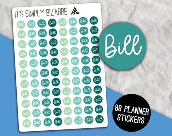 Pegatinas de iconos de Bill Circle, hoja de pegatinas del planificador, seguimiento de facturas, planificación financiera, seguimiento de dinero, pegatinas de iconos, pegatinas funcionales, puntos