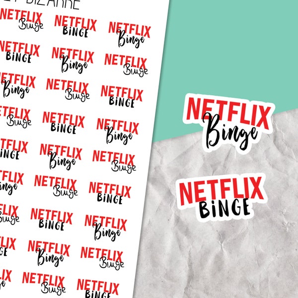 Netflix binge stickers, netflix stickers, planner stickers, netflix show, tracking stickers, humorous sticker sheet, binge watch stickers