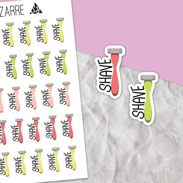 Shave Stickers, Planner stickers, Shaving tracker, Beauty planner, Beauty tracking, Self care sticker, Razor stickers, Planner sticker sheet