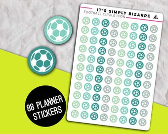 Iconos circulares de fútbol - Pegatinas para planificador