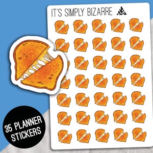 Gegrillter Käse Aufkleber, Planer Aufkleber, Comfort Food, Food Tracking, Mahlzeitenplanung, Mahlzeitenplaner Aufkleber, Clock Day Tracker