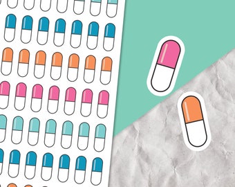 Medication tracker stickers, Pill stickers, Tracking stickers, Daily sticker sheet, Health stickers, Daily task stickers, Reminder stickers