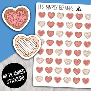 Herz Keks-Aufkleber, Planner Aufkleber, Valentinstag Aufkleber, Backtracking, Liebe Herz Keks, Planer Deko, süße Deko Aufkleber