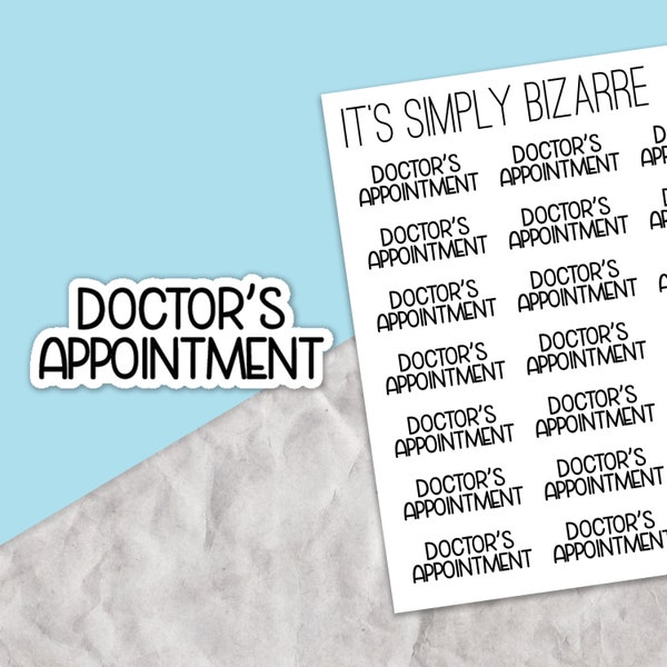 Doctor's appointment, Doctors Script Stickers, Text planner stickers, Tracking sticker sheet, Appointment stickers, Planner Reminder, Health