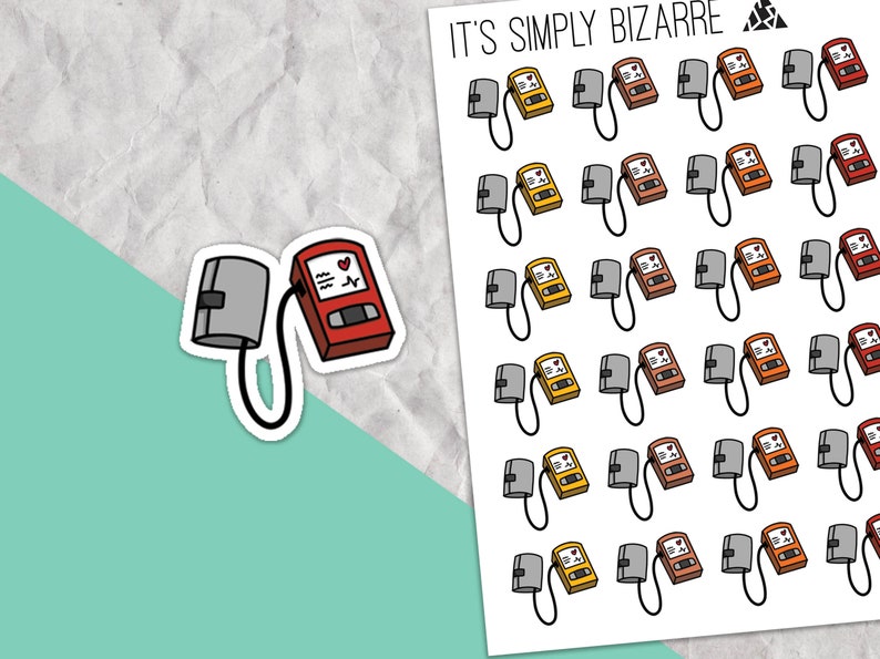 Blood Pressure Planner Stickers, Blood Pressure Tracking, Health ...