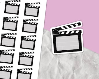 Film Clapboard Stickers, Currently watching stickers, Planner sticker sheet, Film night stickers, Write on stickers, Movie clapperboards